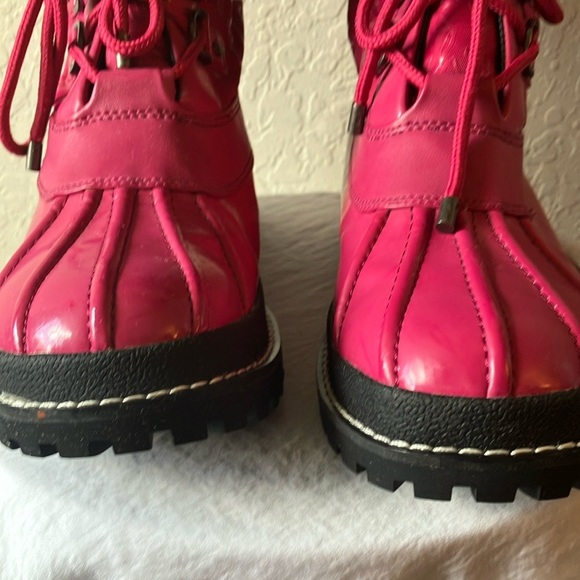 Coach: Lenora (Q1000) Hot Pink & Black Winter Boots- 9.5- marks - Picture 9 of 16